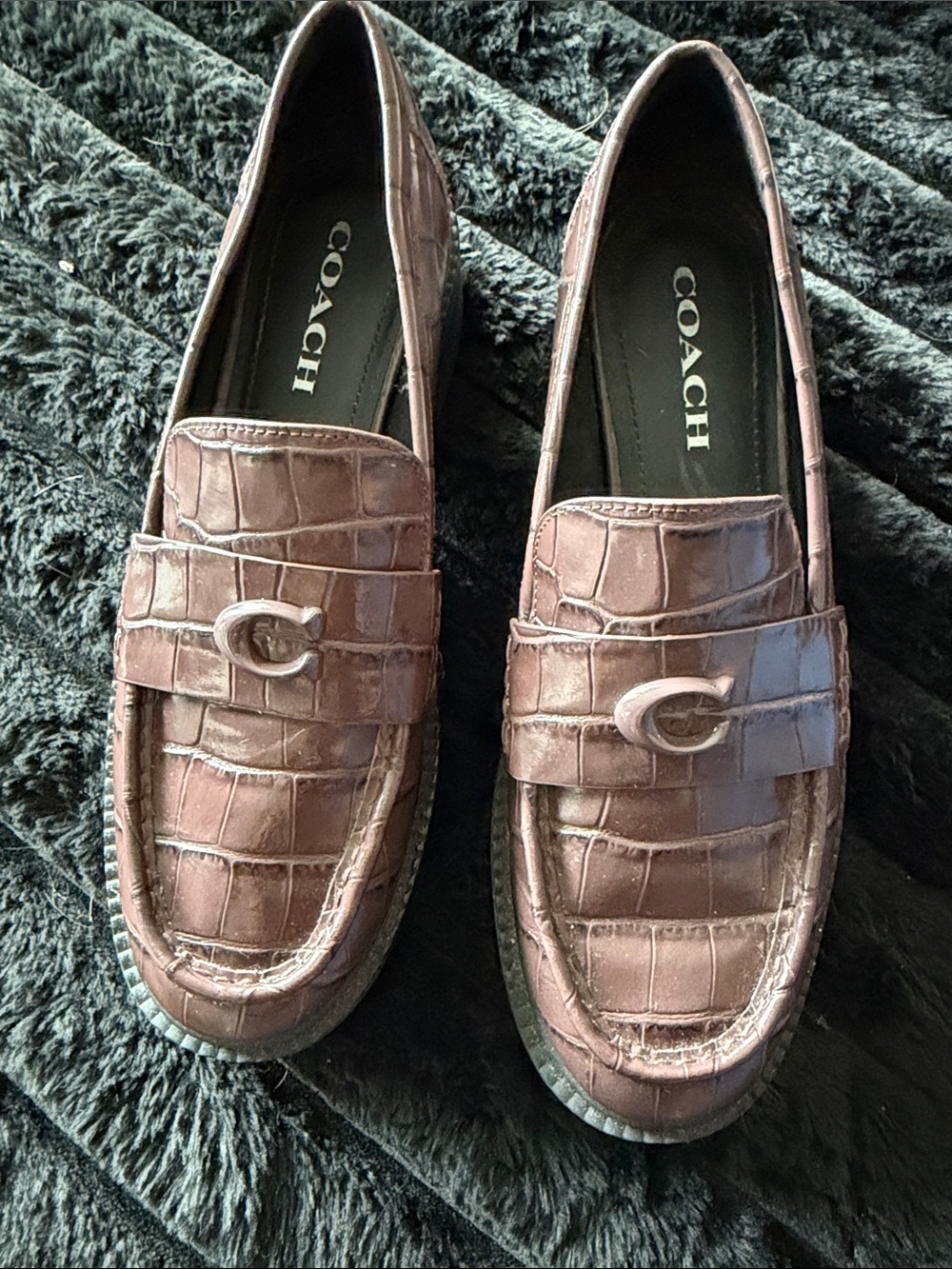 Coach Croc Brown Loafers Sz9